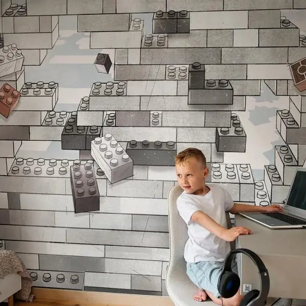 Blocks Mural — tapety geometryczne we wnętrzu