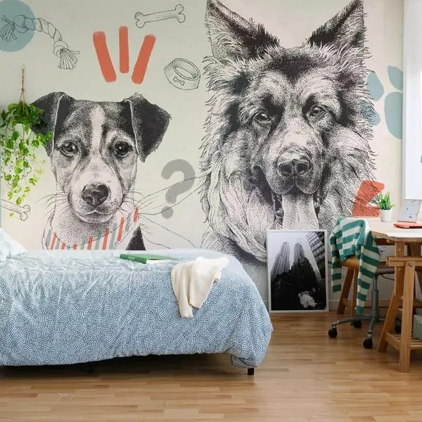 Doggies — tapety dziecięce we wnętrzu