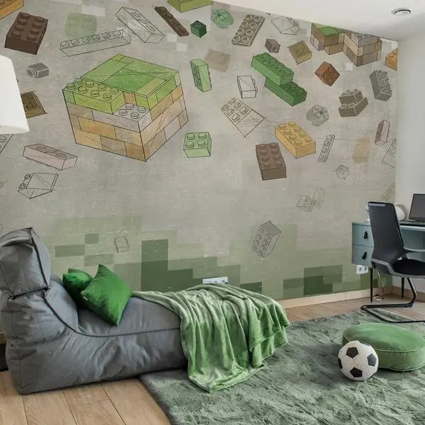 Green Blocks — wizualizacja we wnętrzu
