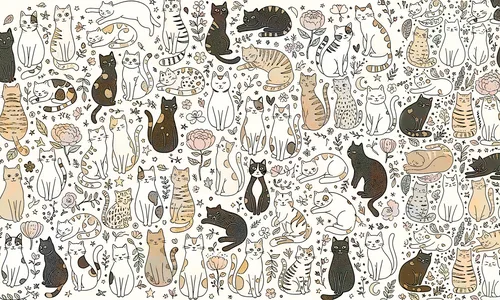 Happy Cats Warm Mix — tapety boho we wnętrzu